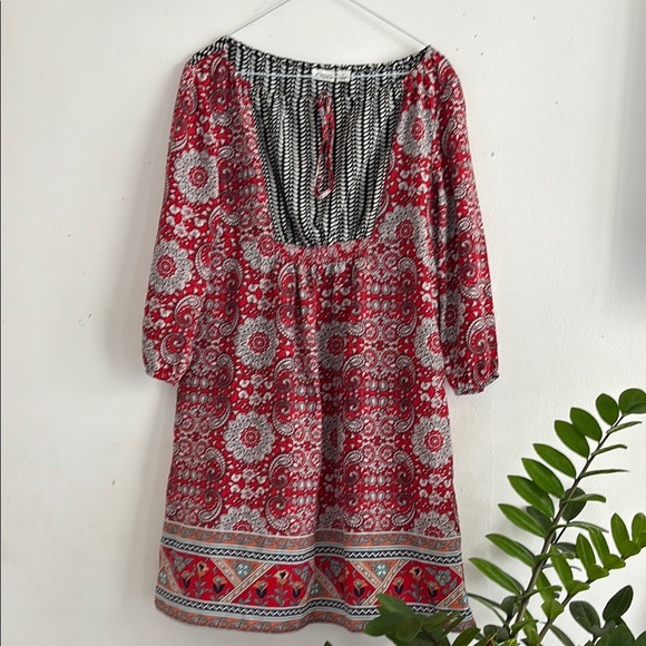 Cato Red and Black Sundress with Bishop Sleeves - Picture 6 of 6